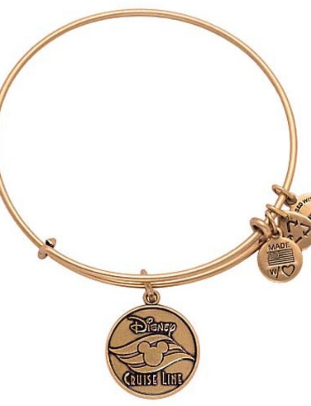 New Disney Parks Alex and Ani Disney Cruise Line DCL Gold Bangle Bracelet